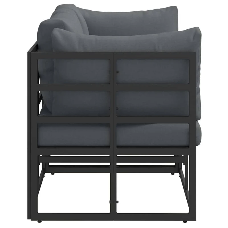 2 pcs Outdoor Furniture Metal Black and Anthracite