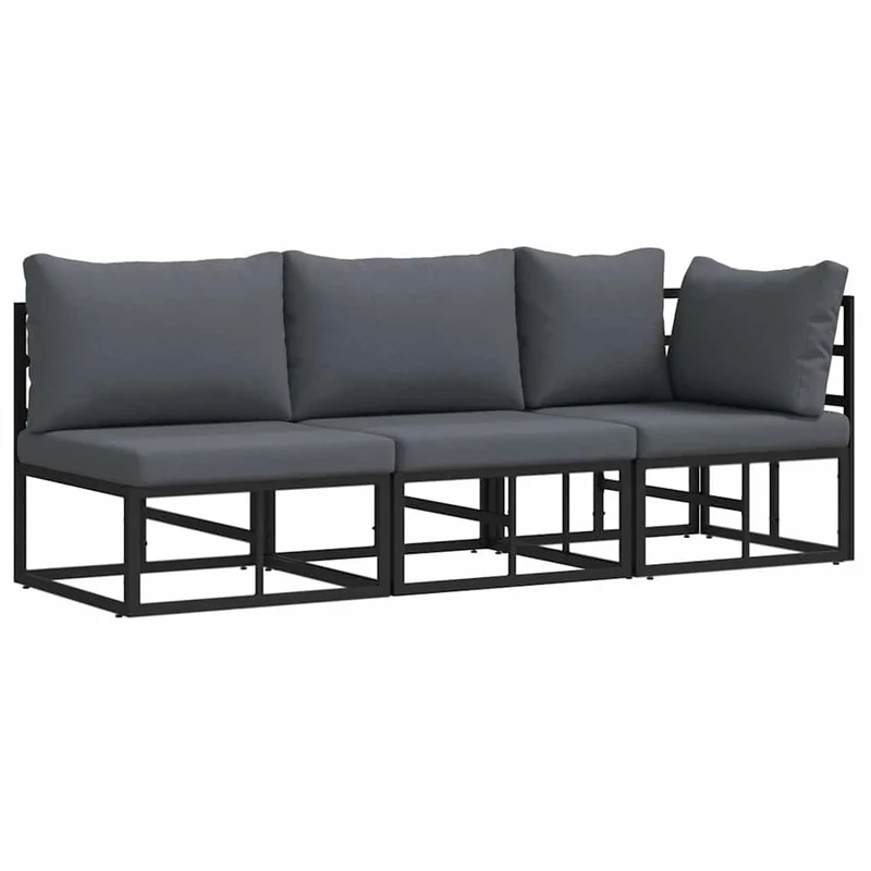 3 pcs Outdoor Furniture Metal Black and Anthracite