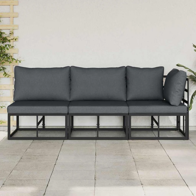 3 pcs Outdoor Furniture Metal Black and Anthracite