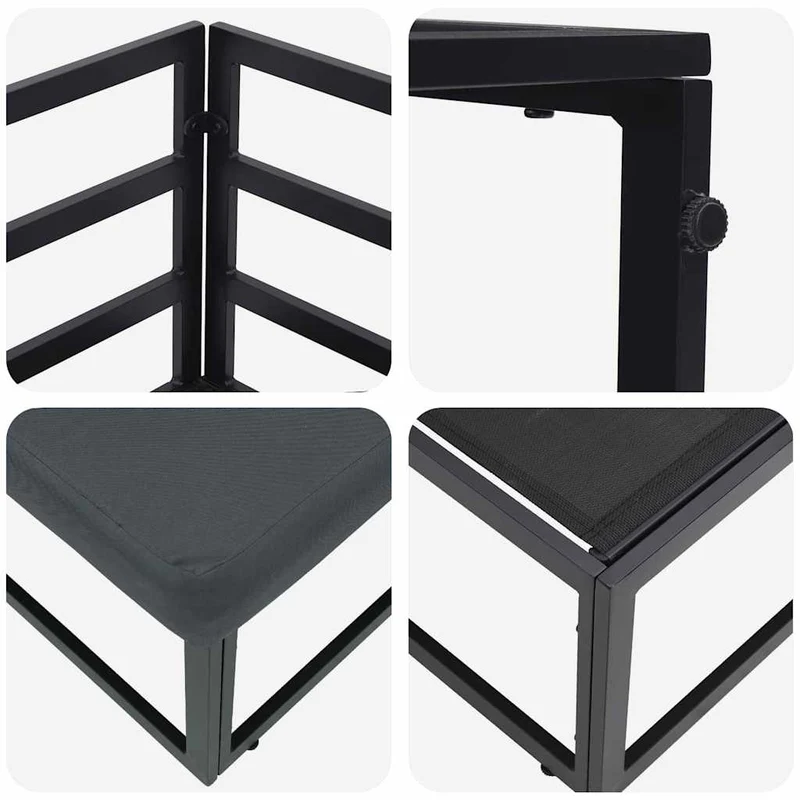 3 pcs Outdoor Furniture Metal Black and Anthracite