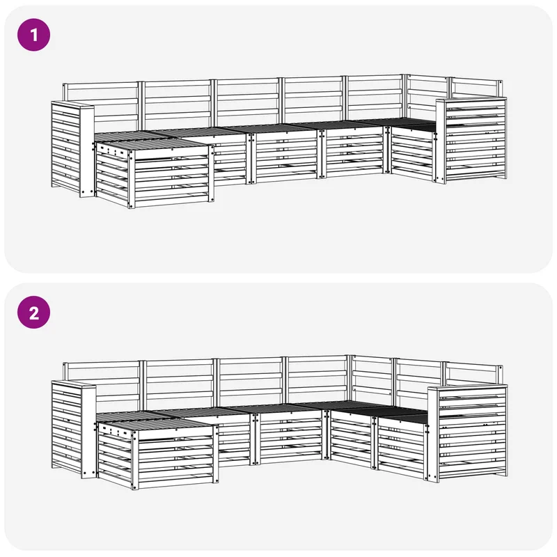 Outdoor Sofa Set 7 pcs Natural