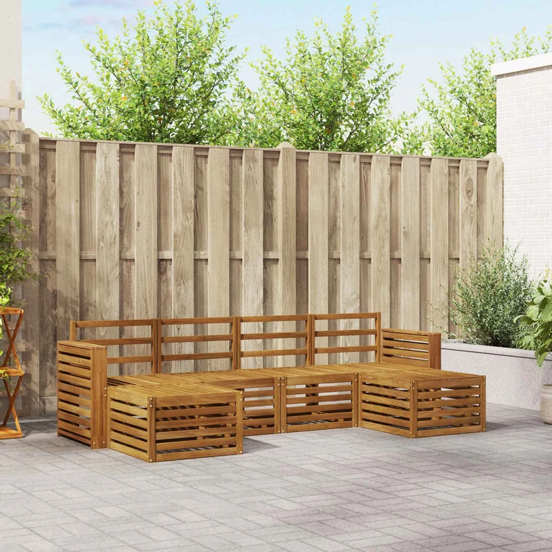 Outdoor Sofa Set 6 pcs Natural