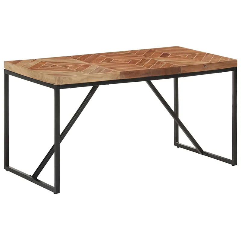 323548 vidaXL Dining Table 140x70x76 cm Solid Acacia and Mango Wood