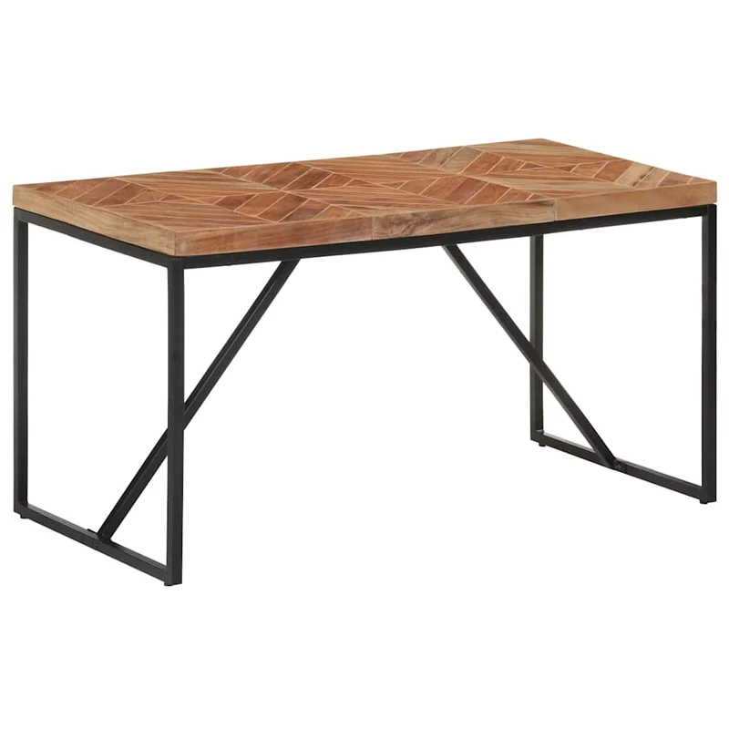 323548 vidaXL Dining Table 140x70x76 cm Solid Acacia and Mango Wood