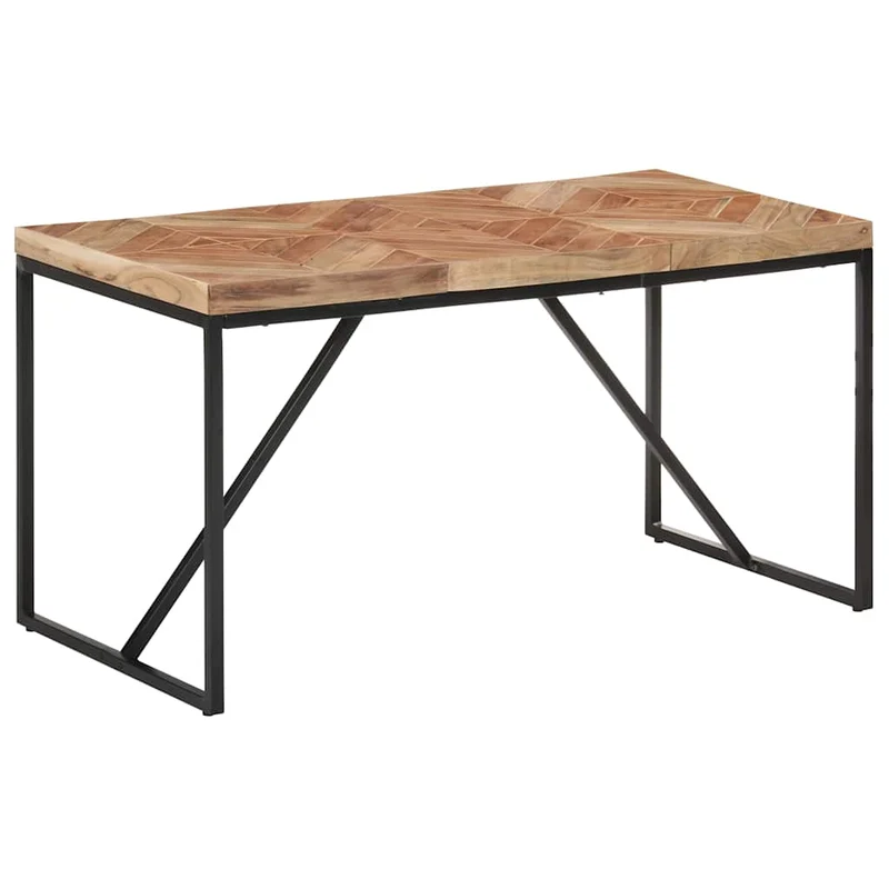 323548 vidaXL Dining Table 140x70x76 cm Solid Acacia and Mango Wood