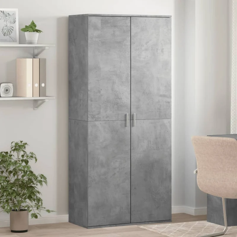 Shoe Cabinet Concrete Grey 80x39x178 cm Engineered Wood
