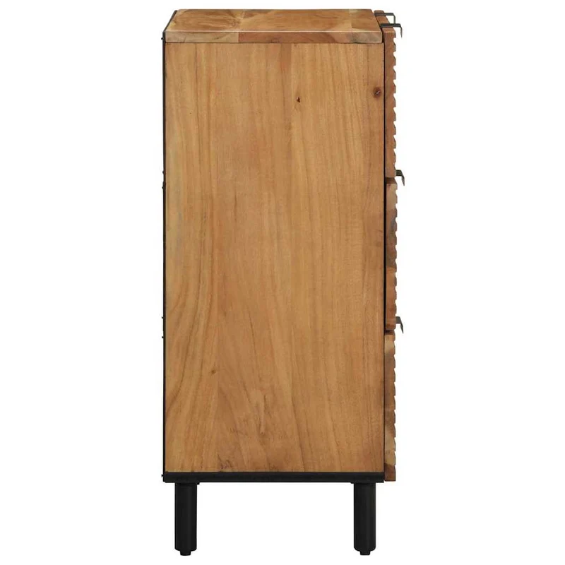 Sideboard Set 2 pcs 120 x 33 x 75 cm Solid Acacia Wood Natural
