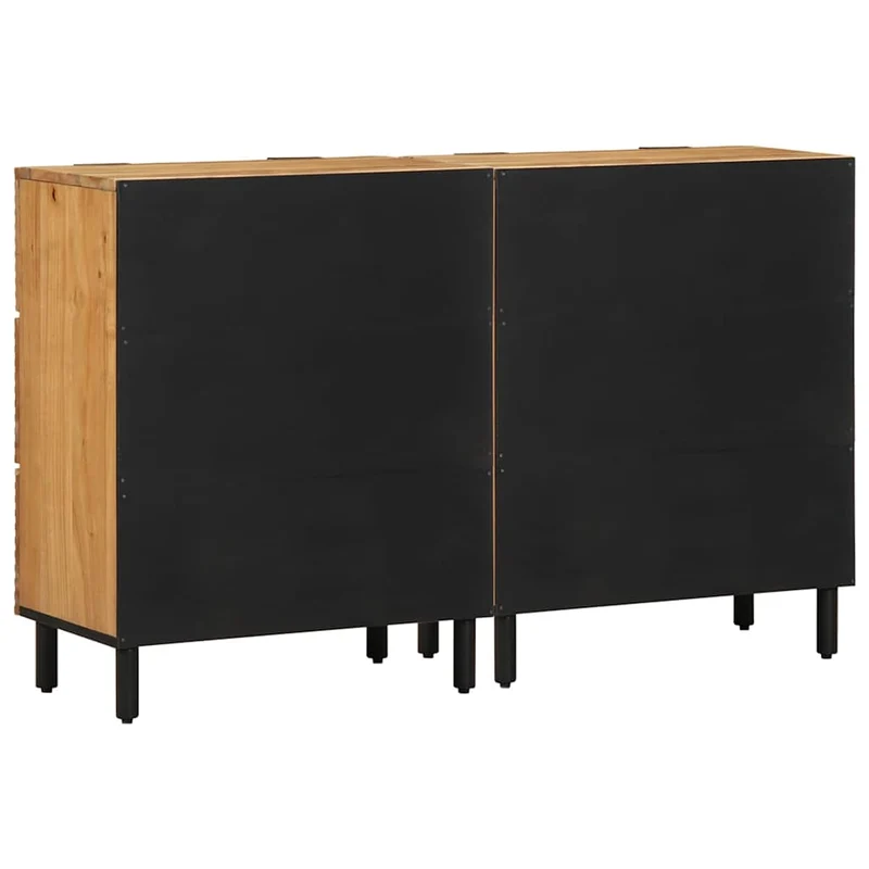 Sideboard Set 2 pcs 120 x 33 x 75 cm Solid Acacia Wood Natural