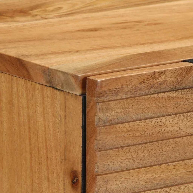 Sideboard Set 2 pcs 120 x 33 x 75 cm Solid Acacia Wood Natural