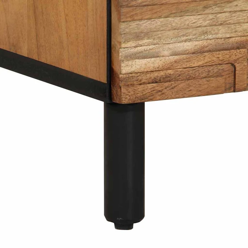 Sideboard Set 2 pcs 120 x 33 x 75 cm Solid Acacia Wood Natural
