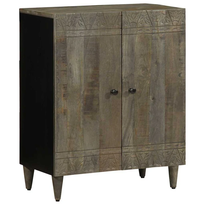 3 Piece Sideboards Light Grey 60x33,5x75 cm Solid Wood Mango
