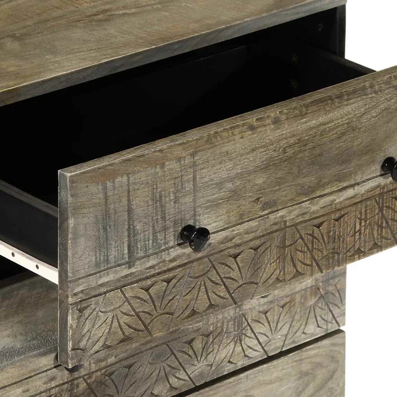 3 Piece Sideboards Light Grey 60x33,5x75 cm Solid Wood Mango