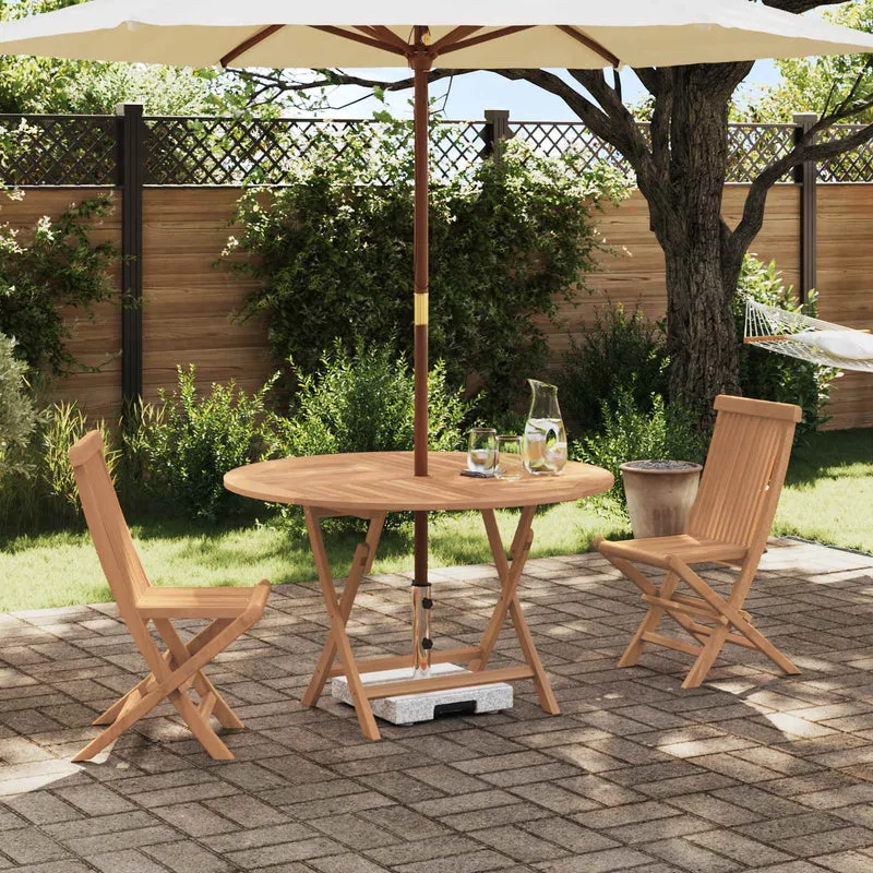 Garden Bistro Set 3 pcs Natural Solid Teak Wood