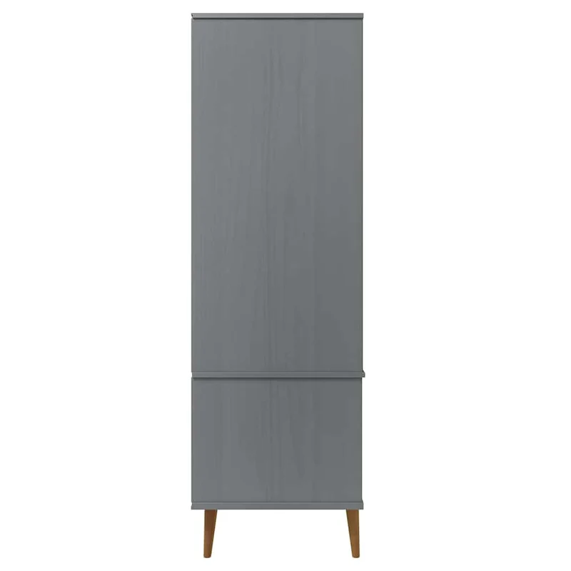 Wardrobe "MOLDE" Grey 90x55x175 cm Solid Wood Pine