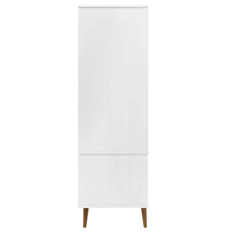 Wardrobe "MOLDE" White 90x55x175 cm Solid Wood Pine