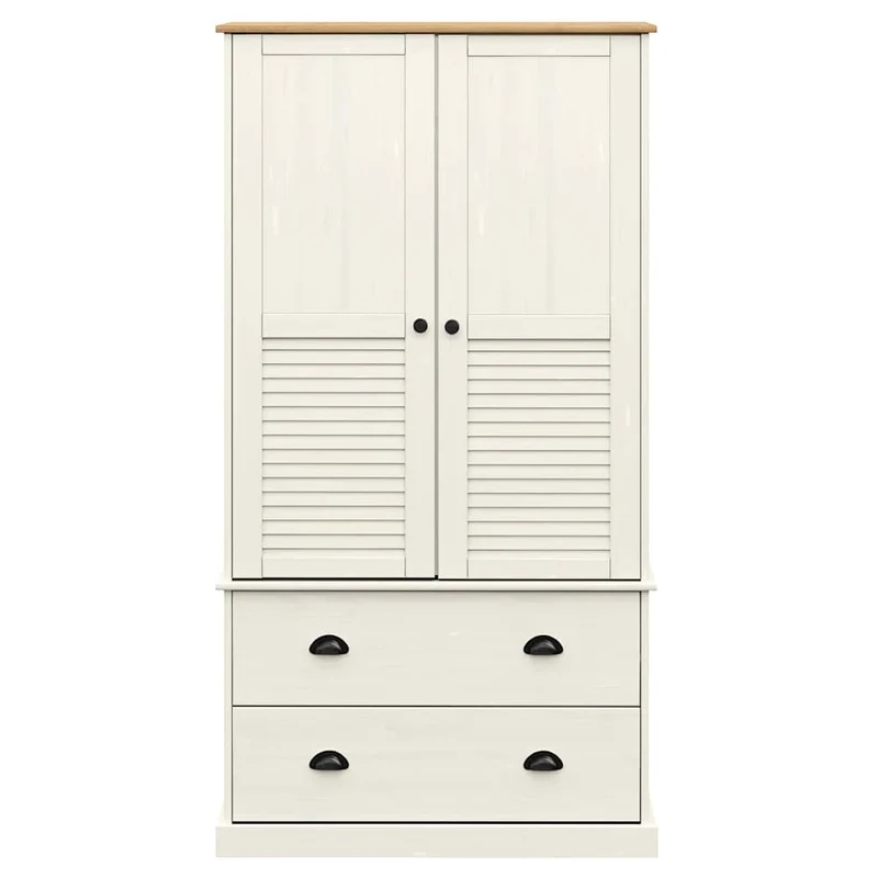 Wardrobe "VIGO" White 90x55x170 cm Solid Wood Pine