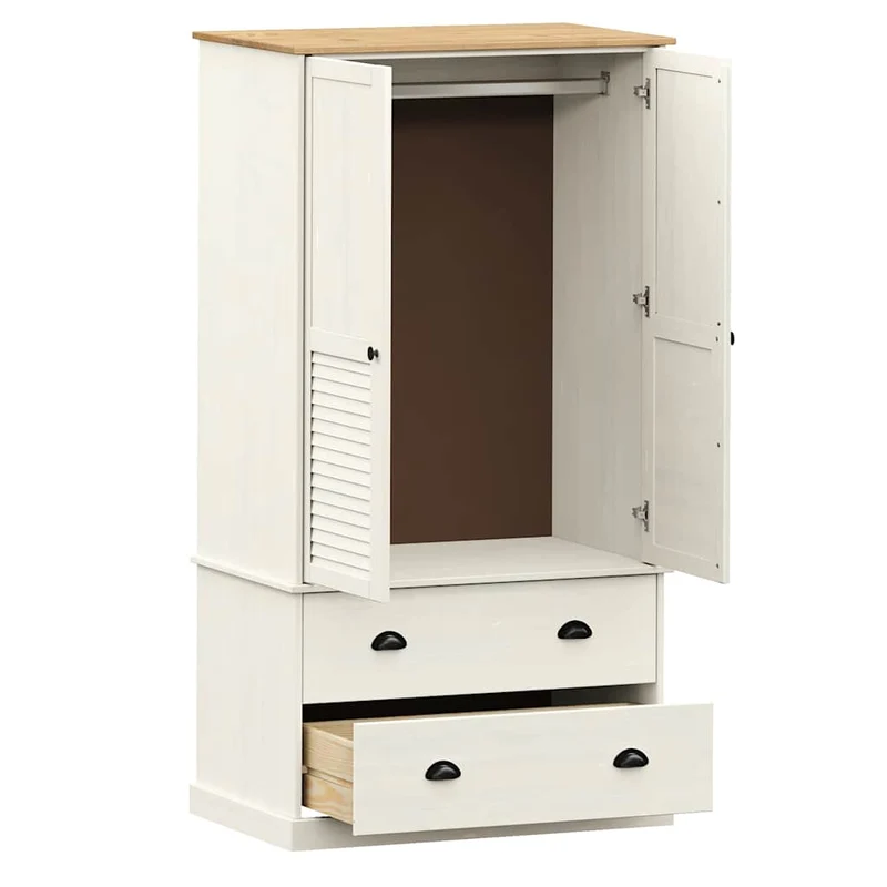 Wardrobe "VIGO" White 90x55x170 cm Solid Wood Pine