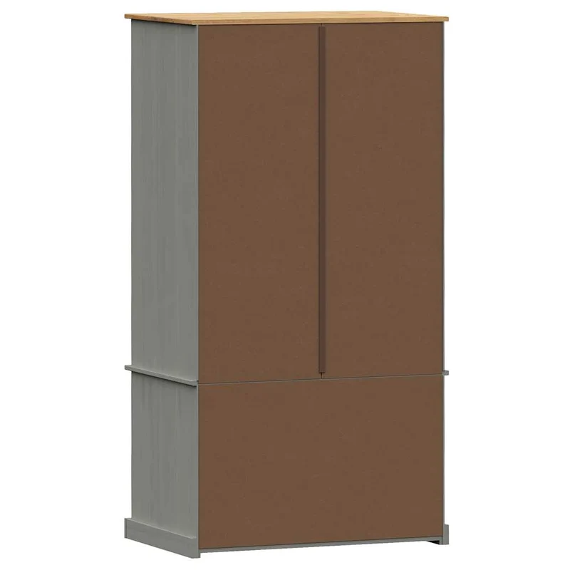Wardrobe "VIGO" Grey 90x55x170 cm Solid Wood Pine