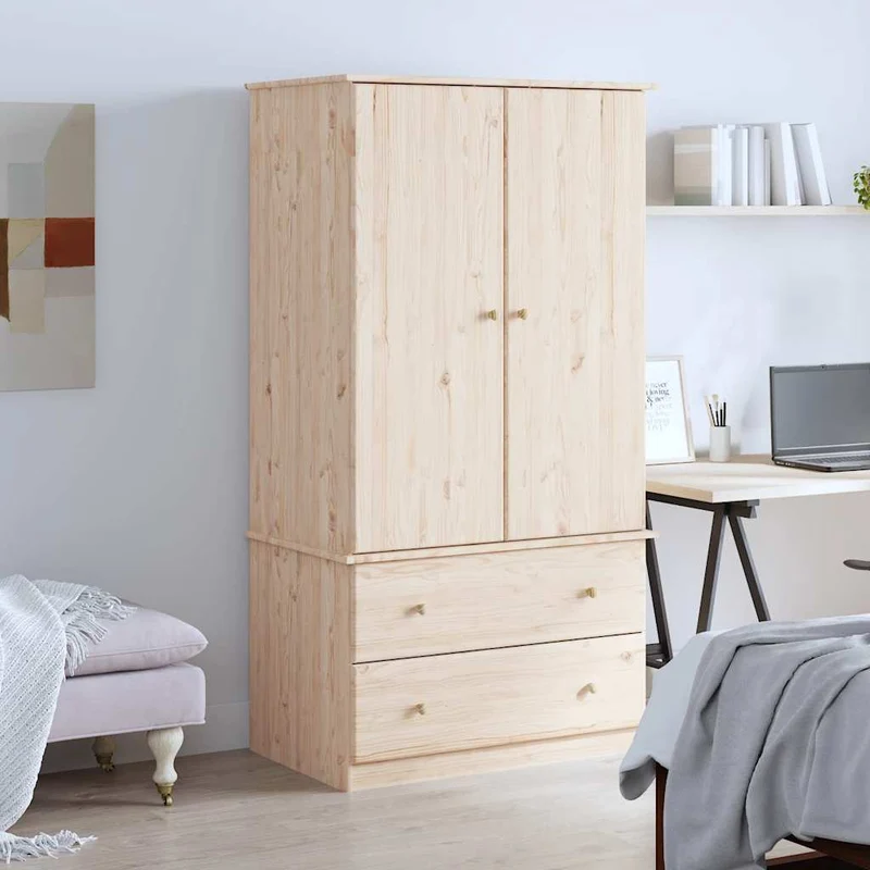 Wardrobe "ALTA" 90x55x170 cm Solid Wood Pine