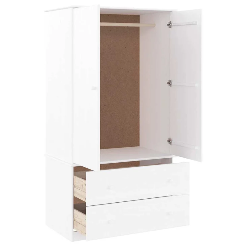 Wardrobe "ALTA" White 90x55x170 cm Solid Wood Pine