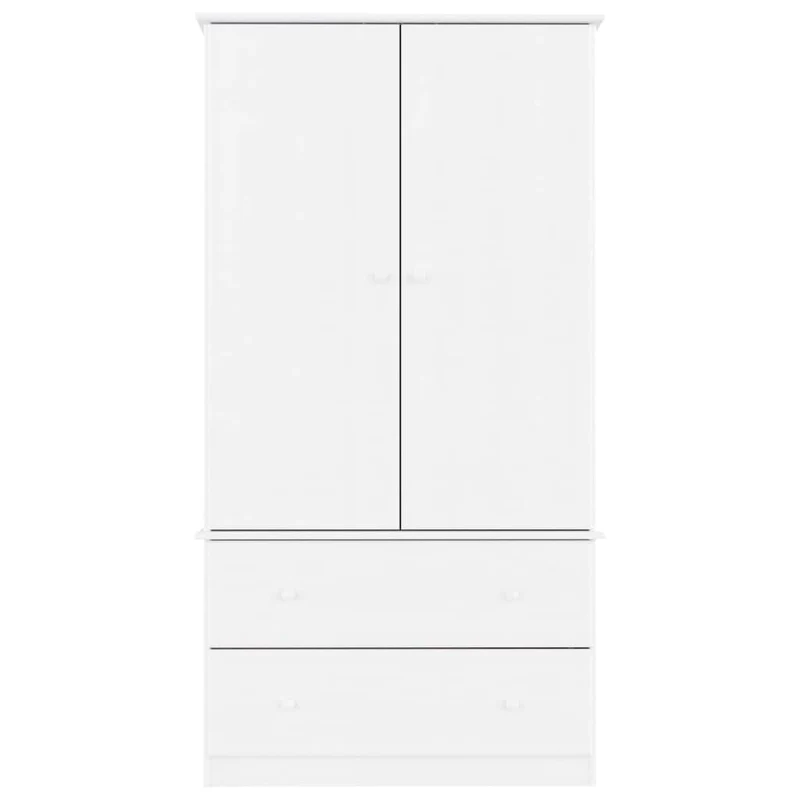 Wardrobe "ALTA" White 90x55x170 cm Solid Wood Pine
