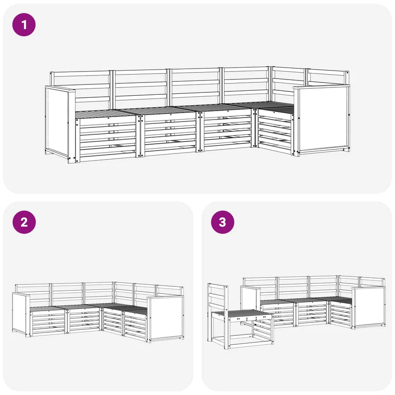Outdoor Sofa Set 4 pcs Natural Solid Acacia Wood