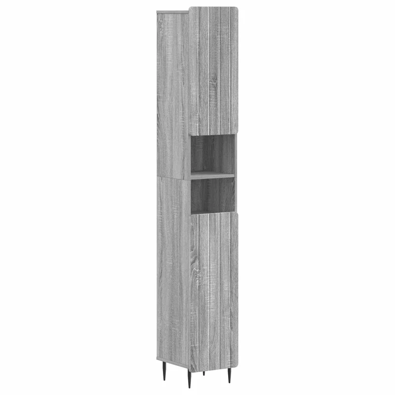 4 Piece Bathroom Cabinet Set ZWOLLE Grey Sonoma Engineered Wood