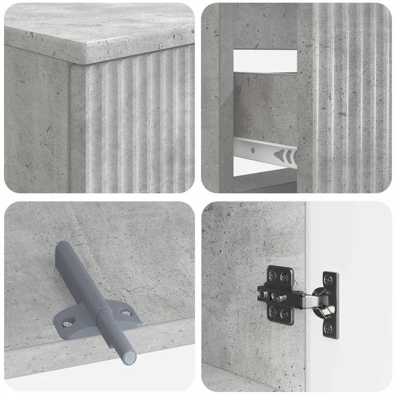 4 Piece Bathroom Cabinet Set ARNHEM Concrete Grey