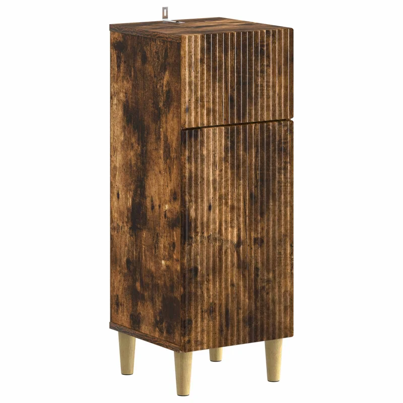 4 Piece Bathroom Cabinet Set ARNHEM Smoked Oak Engineered Wood