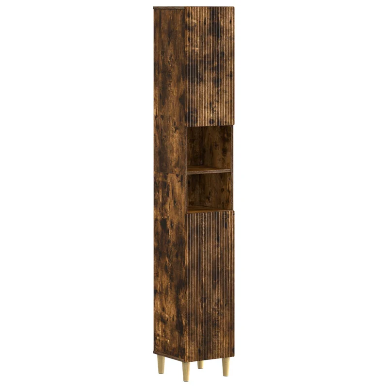 4 Piece Bathroom Cabinet Set ARNHEM Smoked Oak Engineered Wood