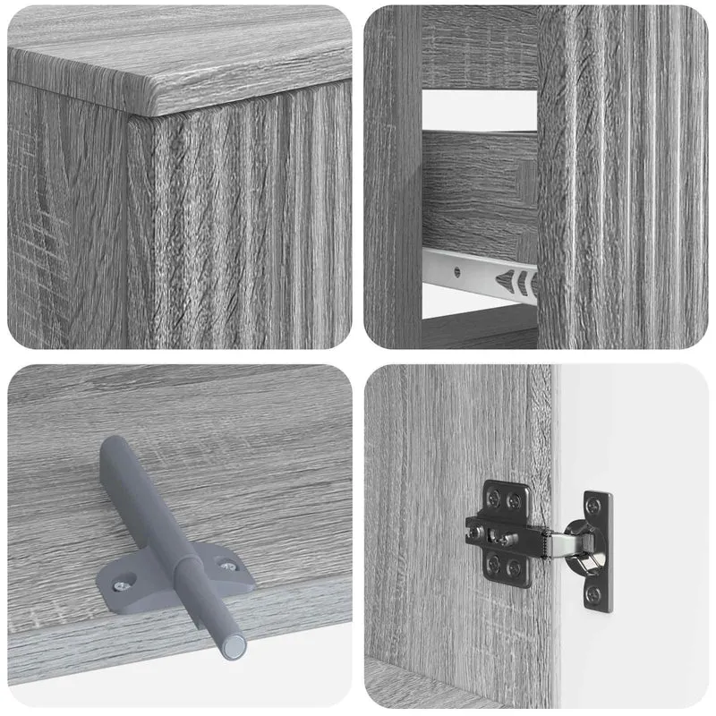 4 Piece Bathroom Cabinet Set ARNHEM Grey Sonoma Engineered Wood