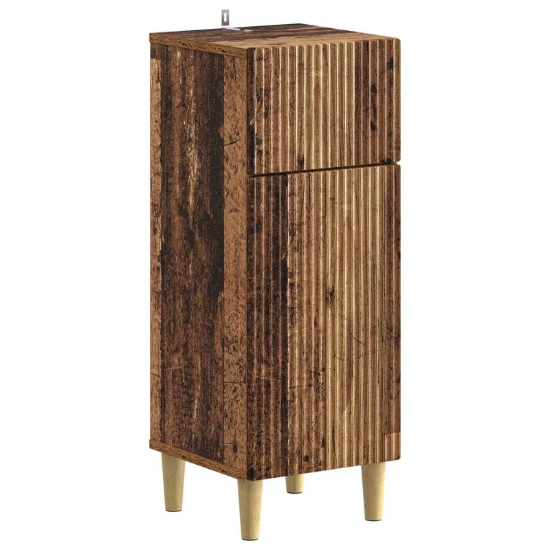 4 Piece Bathroom Cabinet Set ARNHEM Old Wood Engineered Wood