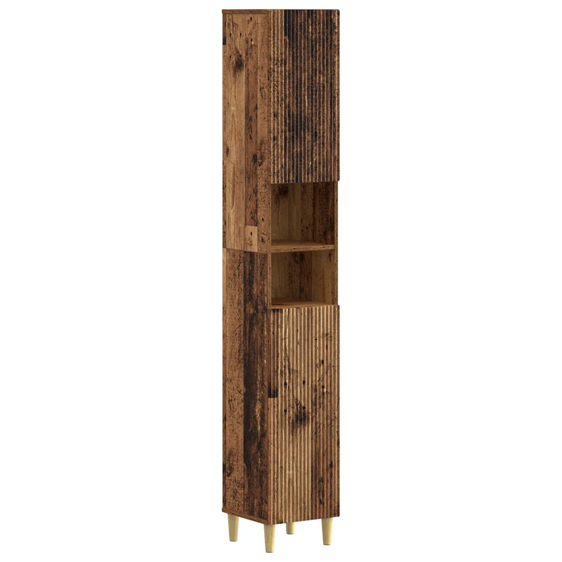 4 Piece Bathroom Cabinet Set ARNHEM Old Wood Engineered Wood