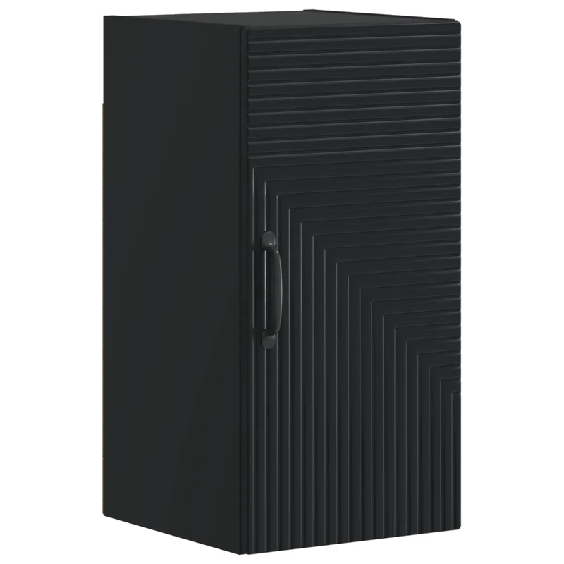 4 Piece Bathroom Cabinet Set HAARLEM Black Engineered Wood