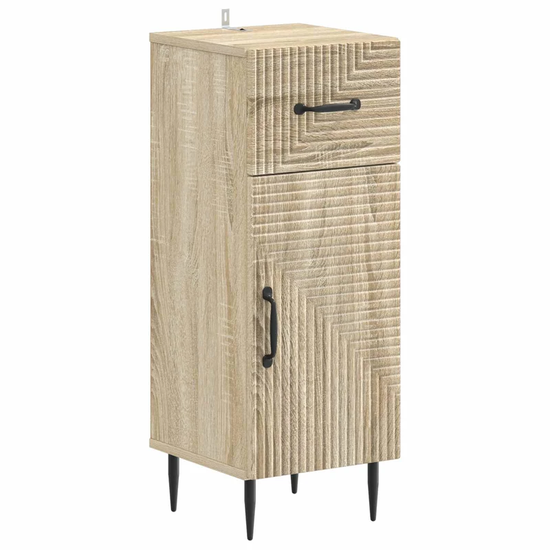 4 Piece Bathroom Cabinet Set HAARLEM Sonoma Oak Engineered Wood
