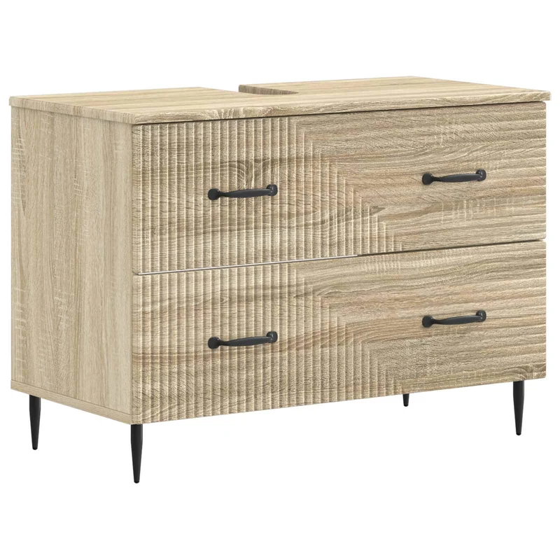 4 Piece Bathroom Cabinet Set HAARLEM Sonoma Oak Engineered Wood