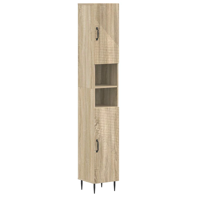 4 Piece Bathroom Cabinet Set HAARLEM Sonoma Oak Engineered Wood