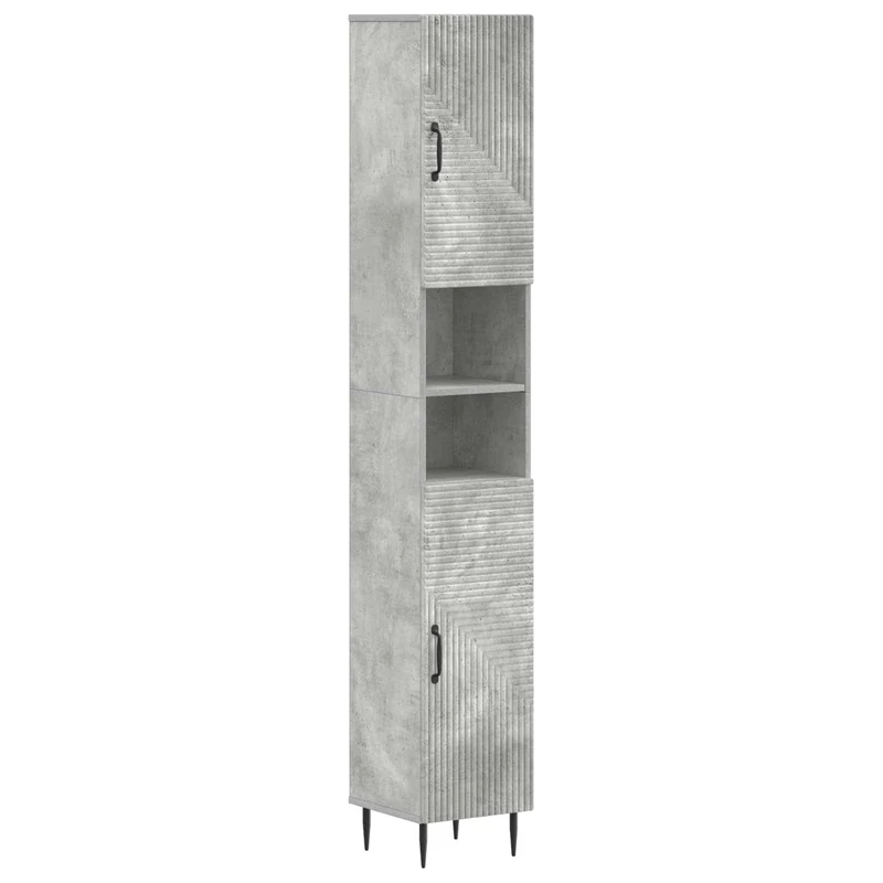 4 Piece Bathroom Cabinet Set HAARLEM Concrete Grey