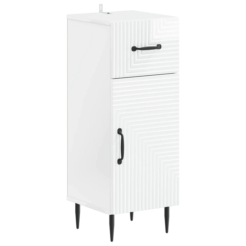 4 Piece Bathroom Cabinet Set HAARLEM High Gloss White