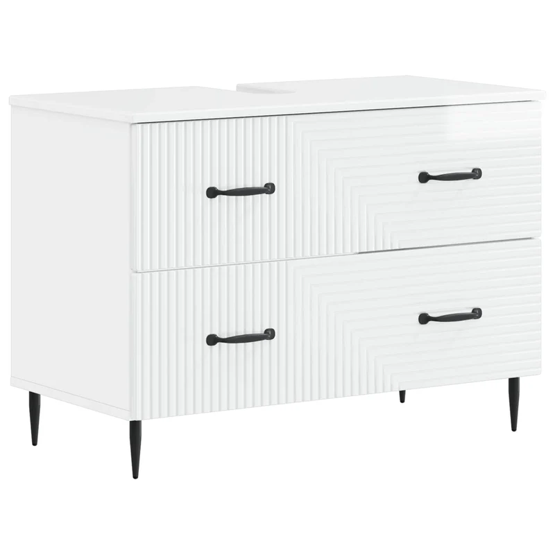 4 Piece Bathroom Cabinet Set HAARLEM High Gloss White