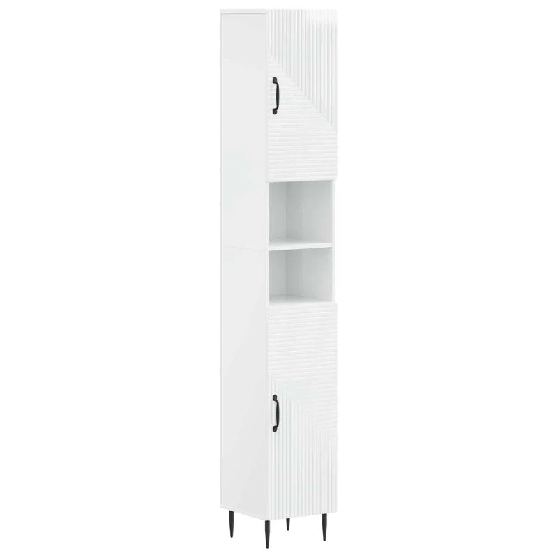 4 Piece Bathroom Cabinet Set HAARLEM High Gloss White