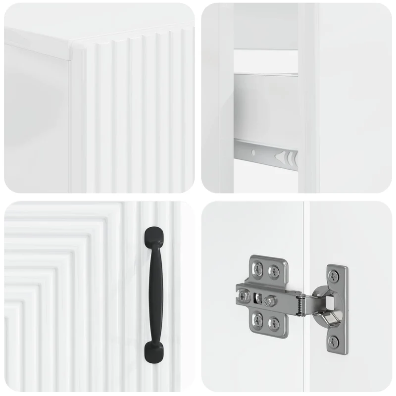 4 Piece Bathroom Cabinet Set HAARLEM High Gloss White