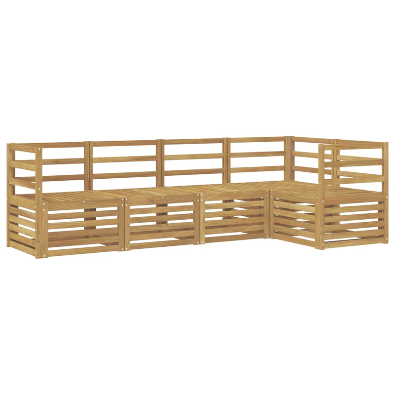 Outdoor Sofa Set 5 pcs White Solid Acacia Wood