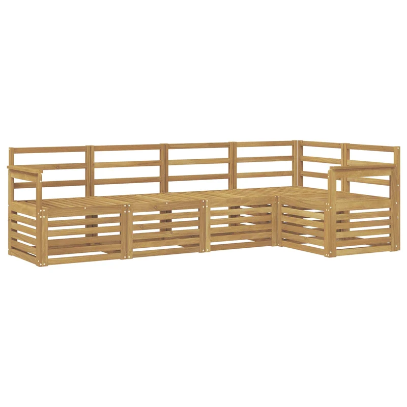 Outdoor Sofa Set 5 pcs White Solid Acacia Wood