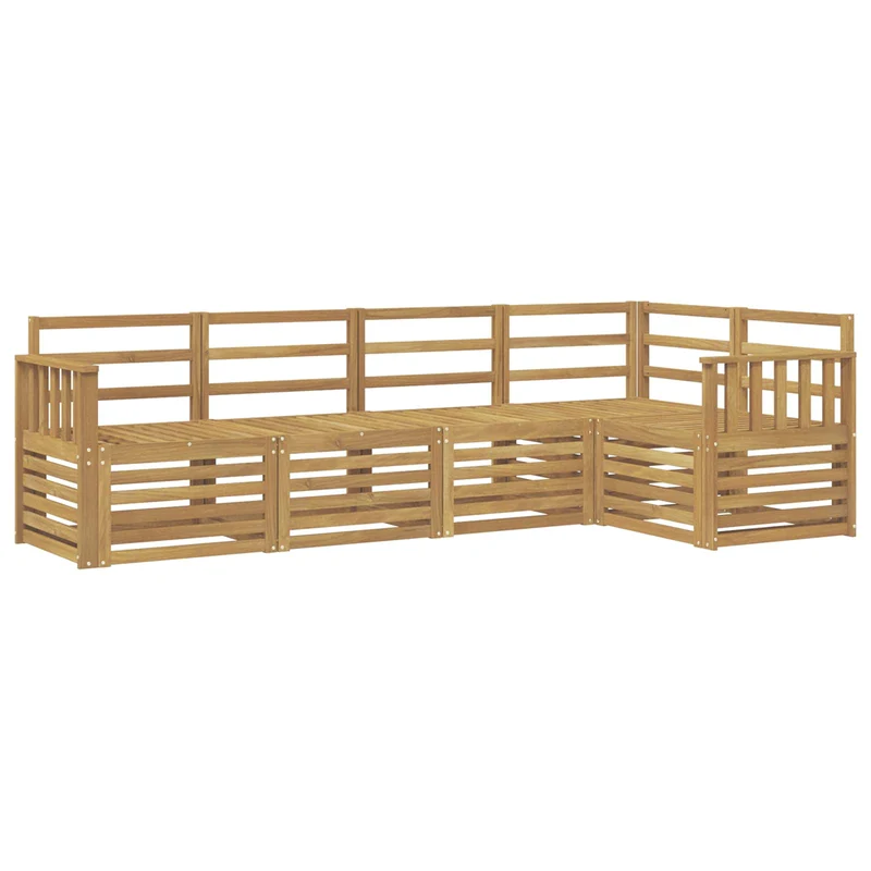 Outdoor Sofa Set 5 pcs White Solid Acacia Wood