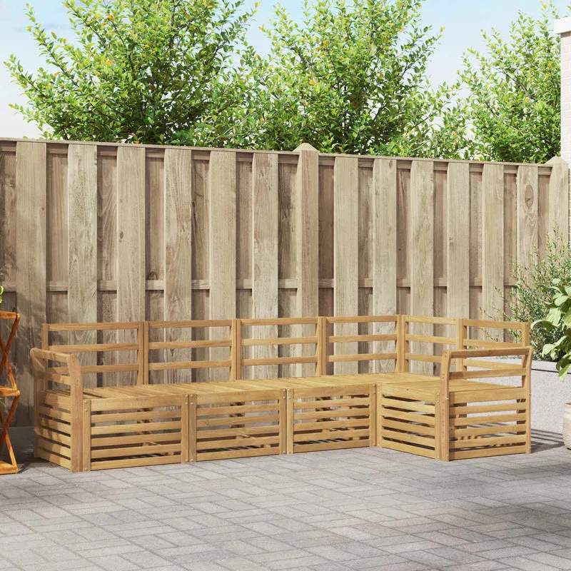 Outdoor Sofa Set 5 pcs White Solid Acacia Wood