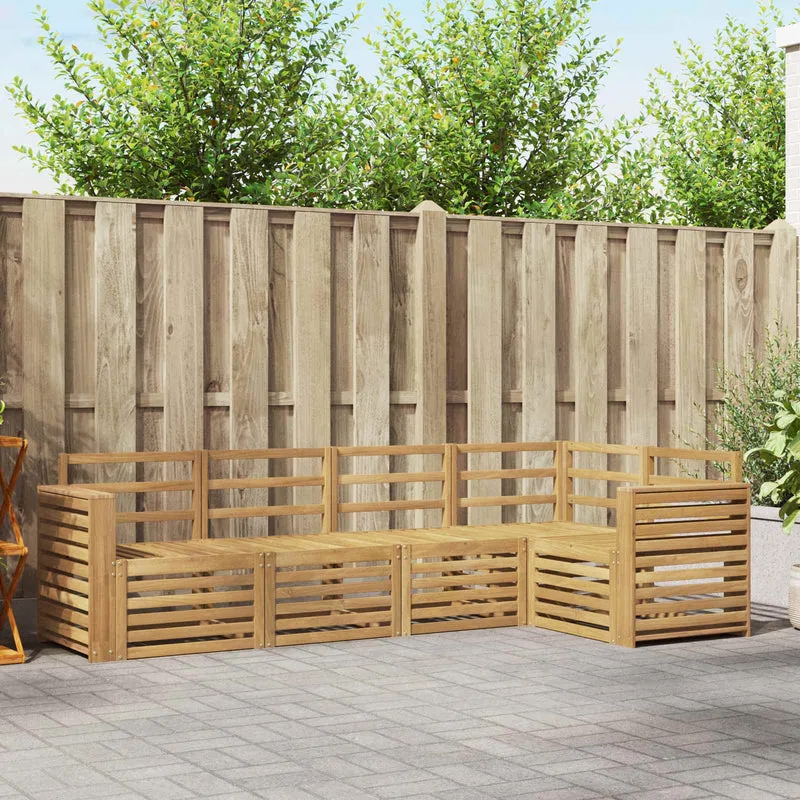 Outdoor Sofa Set 5 pcs White Solid Acacia Wood
