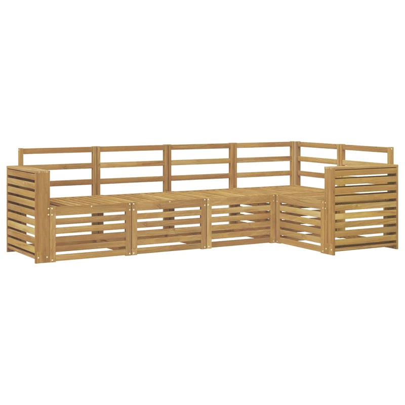 Outdoor Sofa Set 5 pcs White Solid Acacia Wood