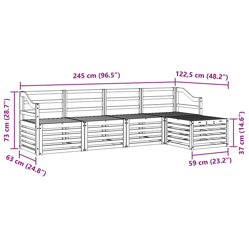 Outdoor Sofa Set 5 pcs Natural