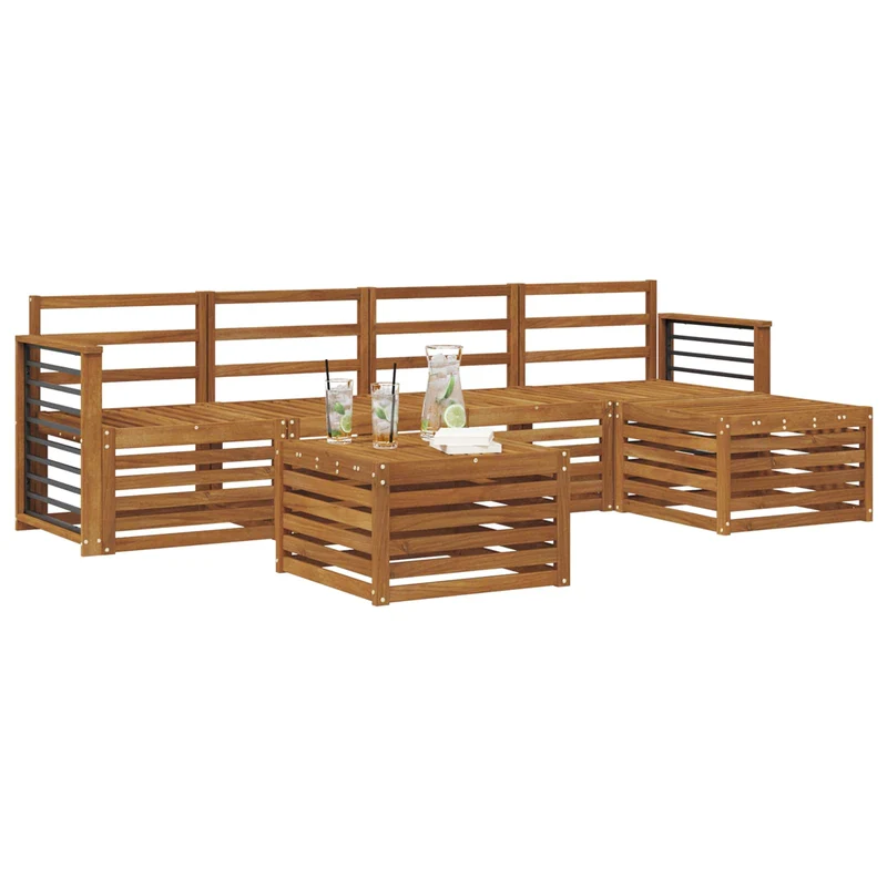 Outdoor Sofa Set 6 pcs Natural